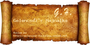 Gelencsér Hajnalka névjegykártya